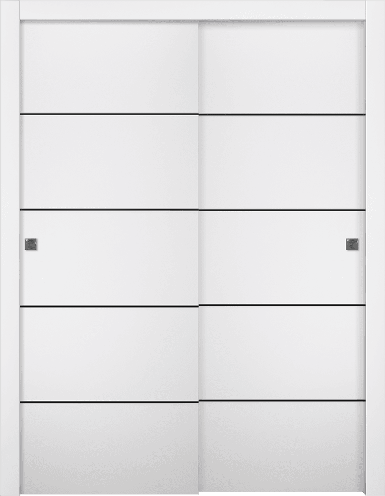 SMART PRO 4H BLACK POLAR WHITE BYPASS DOORS BELLDINNI MODERN INTERIOR DOOR - 1