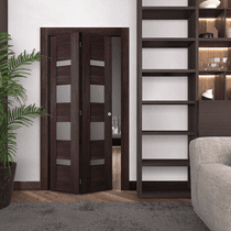 AVON 07-01 VETRO VERALINGA OAK DOUBLE BI-FOLD BELLDINNI MODERN INTERIOR DOOR - 2