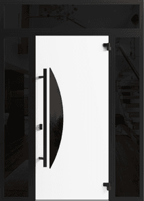 Single metal-aluminum modern exterior door Ronex 1077 8ft - 8