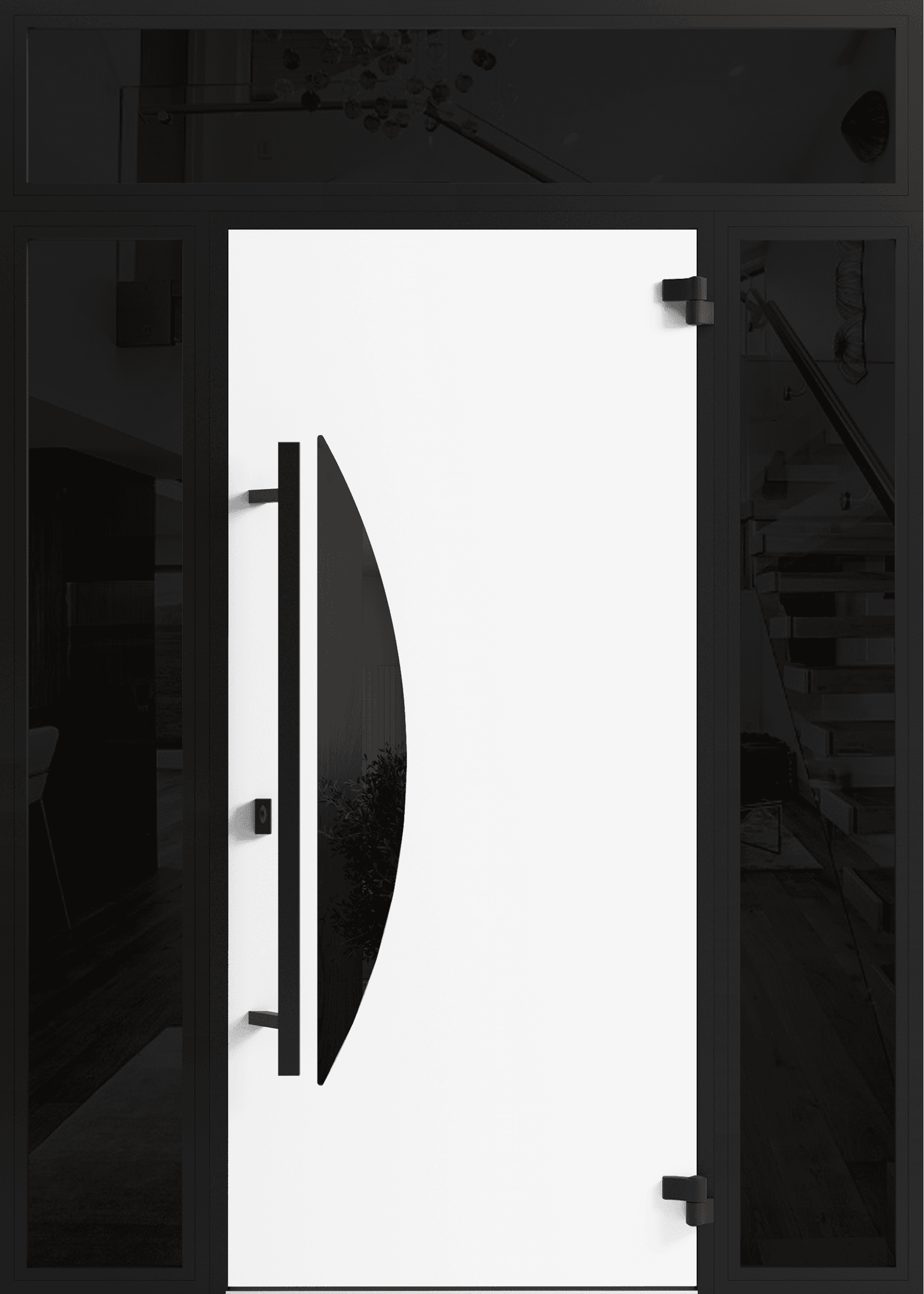 Single metal-aluminum modern exterior door Ronex 1077 8ft - 8