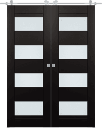DELLA VETRO BLACK MATTE DOUBLE BARN BELLDINNI MODERN INTERIOR DOOR - 1