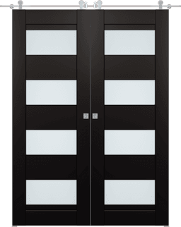 DELLA VETRO BLACK MATTE DOUBLE BARN BELLDINNI MODERN INTERIOR DOOR - 1