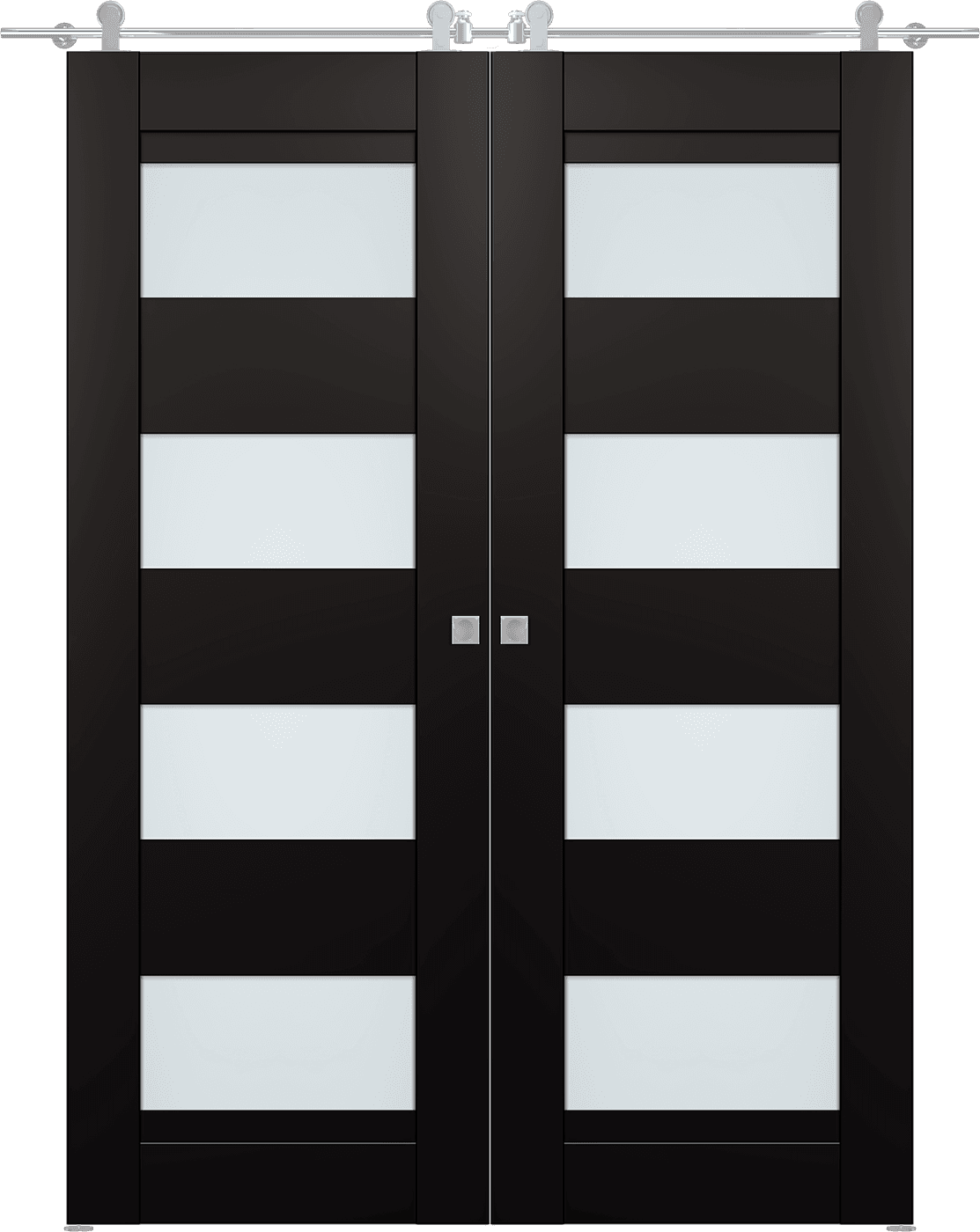 DELLA VETRO BLACK MATTE DOUBLE BARN BELLDINNI MODERN INTERIOR DOOR - 1