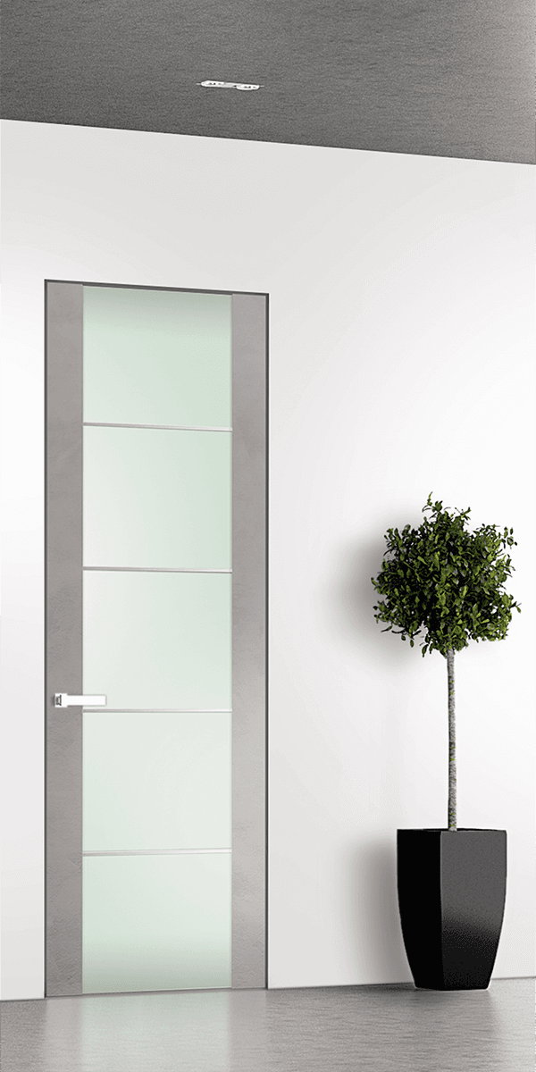 AVON 202 4H VETRO LIGHT URBAN INVISIBLE METAL FRAME BELLDINNI MODERN INTERIOR DOOR - 1