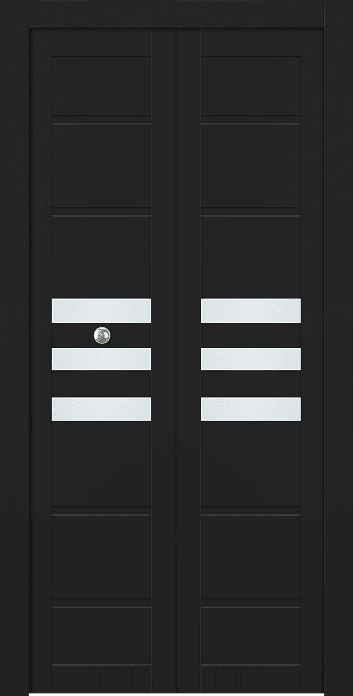 DOME VETRO BLACK MATTE DOUBLE BI-FOLD BELLDINNI MODERN INTERIOR DOOR - 1