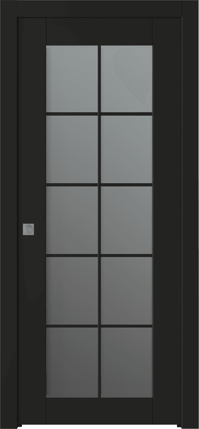 AVON 10 LITE VETRO BLACK MATTE POCKET BELLDINNI MODERN INTERIOR DOOR - 1