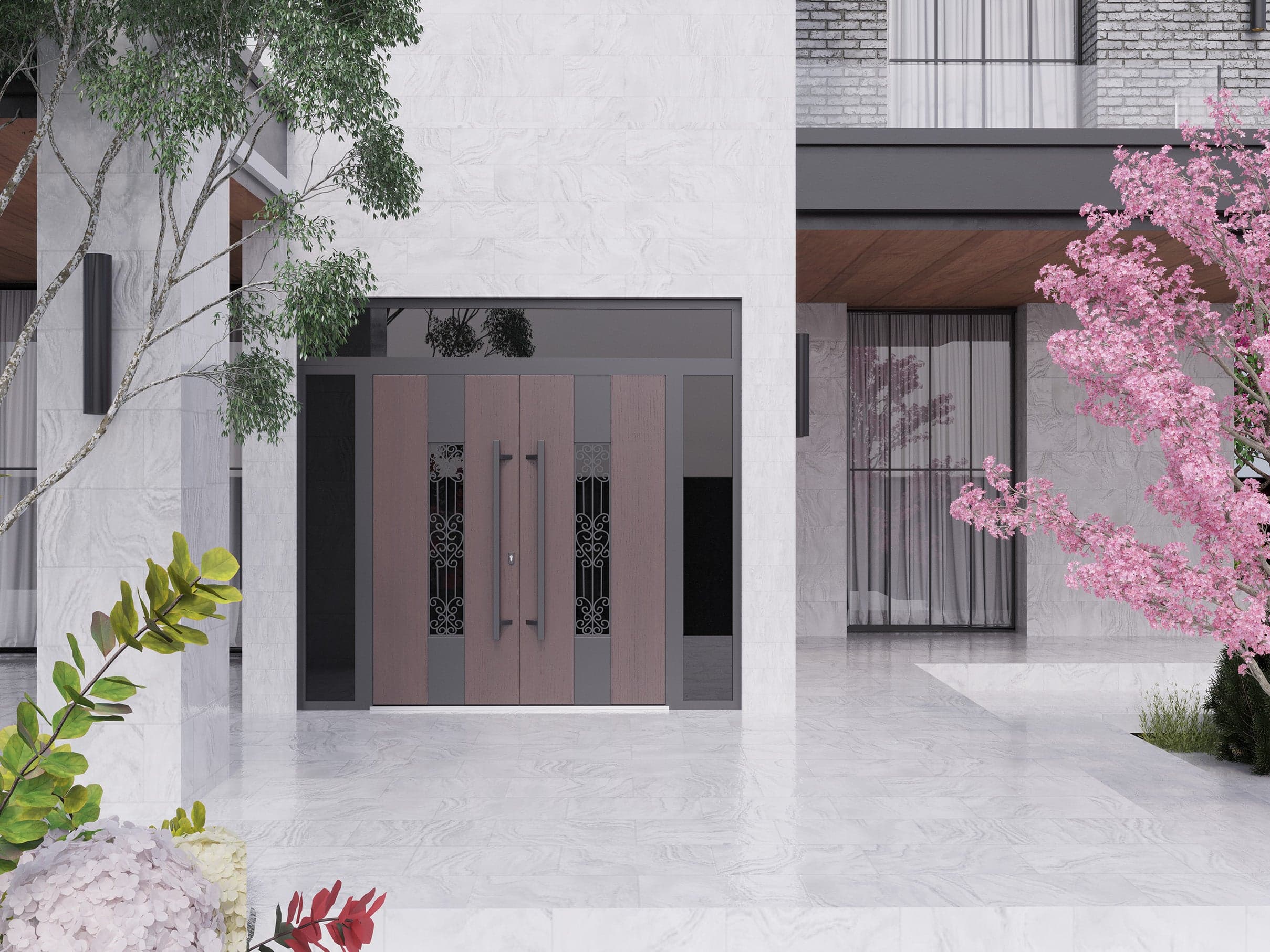 Double metal-aluminum modern exterior door Ronex 1205 - 10