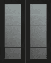 AVON 5 LITE VETRO BLACK MATTE DOUBLE BI-FOLD BELLDINNI MODERN INTERIOR DOOR - 2