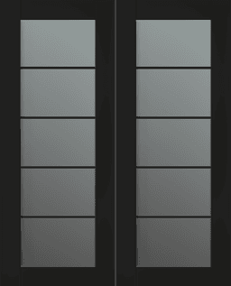 AVON 5 LITE VETRO BLACK MATTE DOUBLE BI-FOLD BELLDINNI MODERN INTERIOR DOOR - 2