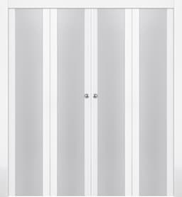 PALLADIO 202 VETRO BIANCO NOBLE DOUBLE BI-FOLD BELLDINNI MODERN INTERIOR DOOR - 1