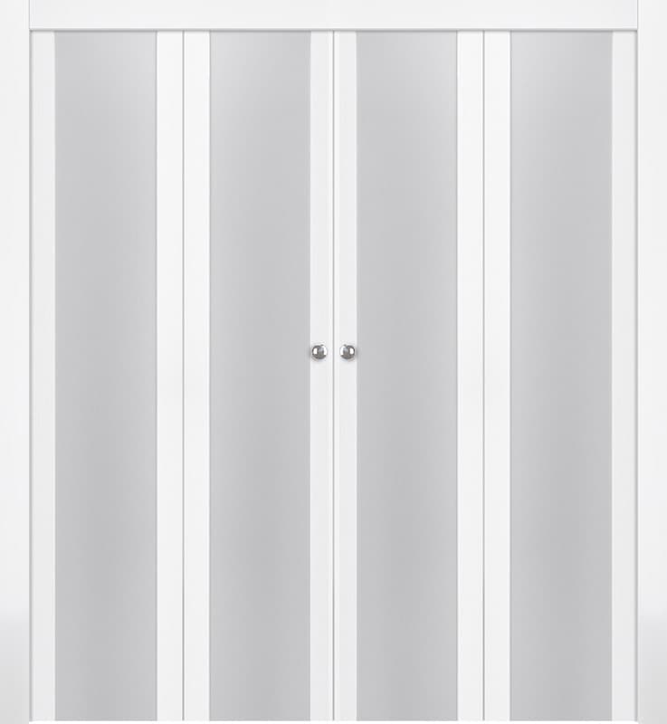 PALLADIO 202 VETRO BIANCO NOBLE DOUBLE BI-FOLD BELLDINNI MODERN INTERIOR DOOR - 1