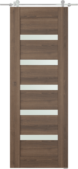 AVON 07-04 VETRO PECAN NUTWOOD BARN DOORS BELLDINNI MODERN INTERIOR DOOR - 1