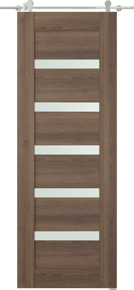 AVON 07-04 VETRO PECAN NUTWOOD BARN DOORS BELLDINNI MODERN INTERIOR DOOR - 1