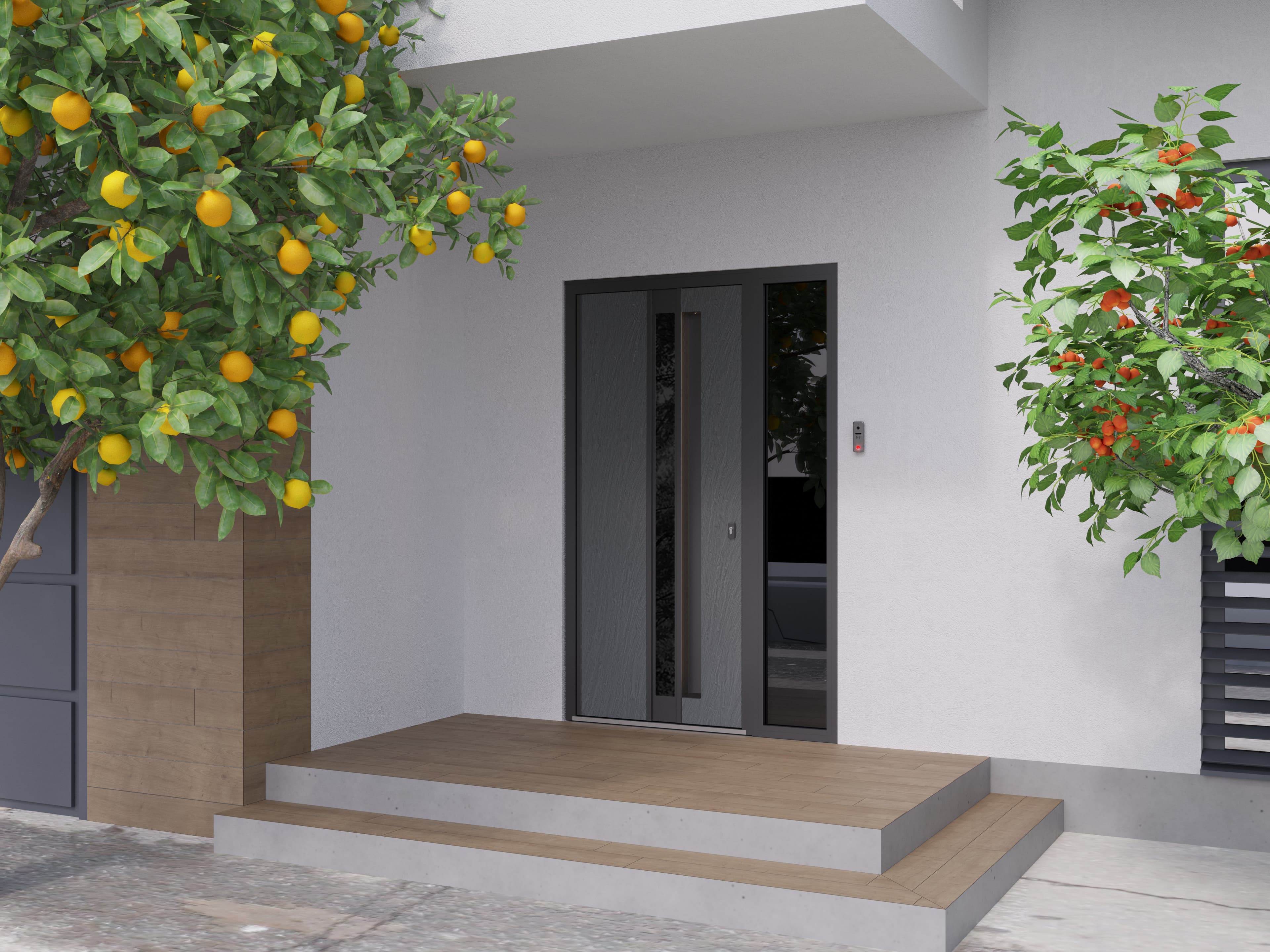Modern steel exterior aluminum door Hiddex 0155 8ft - 8