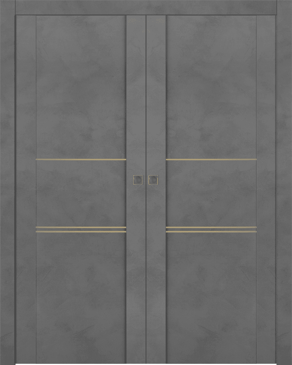 AVON 01 3H GOLD DARK URBAN DOUBLE POCKET DOORS BELLDINNI MODERN INTERIOR DOOR - 1