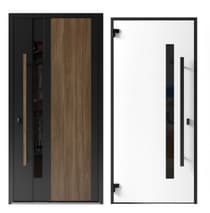 Single metal-aluminum modern exterior door Dekton 0163 8ft - 11