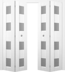 DELLA VETRO BIANCO NOBLE DOUBLE BI-FOLD BELLDINNI MODERN INTERIOR DOOR - 1