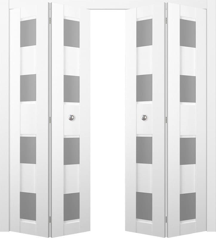 DELLA VETRO BIANCO NOBLE DOUBLE BI-FOLD BELLDINNI MODERN INTERIOR DOOR - 1