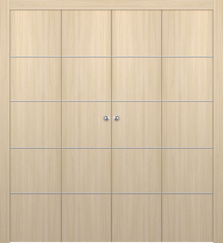 OPTIMA 4H LOIRE ASH DOUBLE BI-FOLD DOORS BELLDINNI MODERN INTERIOR DOOR - 1