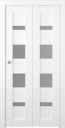 MIRELLA VETRO BIANCO NOBLE BI-FOLD BELLDINNI MODERN INTERIOR DOOR - 1