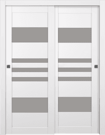 LETI VETRO SNOW WHITE BYPASS BELLDINNI MODERN INTERIOR DOOR - 1