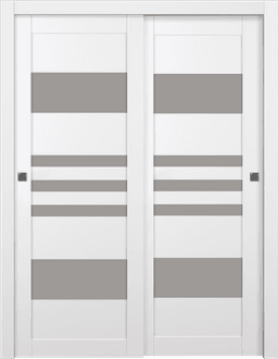 LETI VETRO SNOW WHITE BYPASS BELLDINNI MODERN INTERIOR DOOR - 1