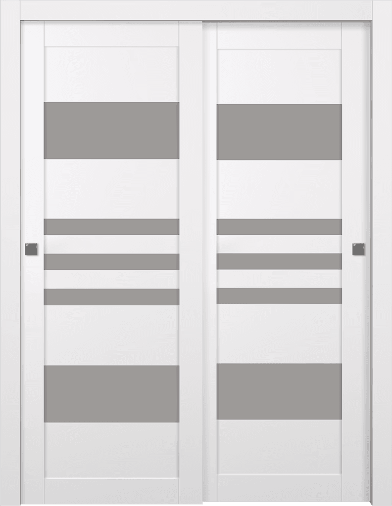 LETI VETRO SNOW WHITE BYPASS BELLDINNI MODERN INTERIOR DOOR - 1