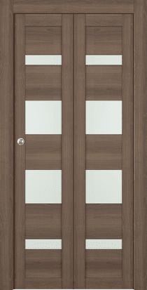AVON 07-01 VETRO PECAN NUTWOOD BI-FOLD DOORS BELLDINNI MODERN INTERIOR DOOR - 1