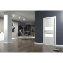 DESSA VETRO BIANCO NOBLE DOUBLE POCKET BELLDINNI MODERN INTERIOR DOOR - 9