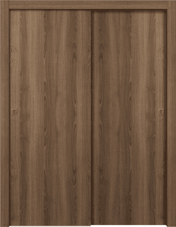 OPTIMA PECAN NUTWOOD BYPASS DOORS BELLDINNI MODERN INTERIOR DOOR - 1