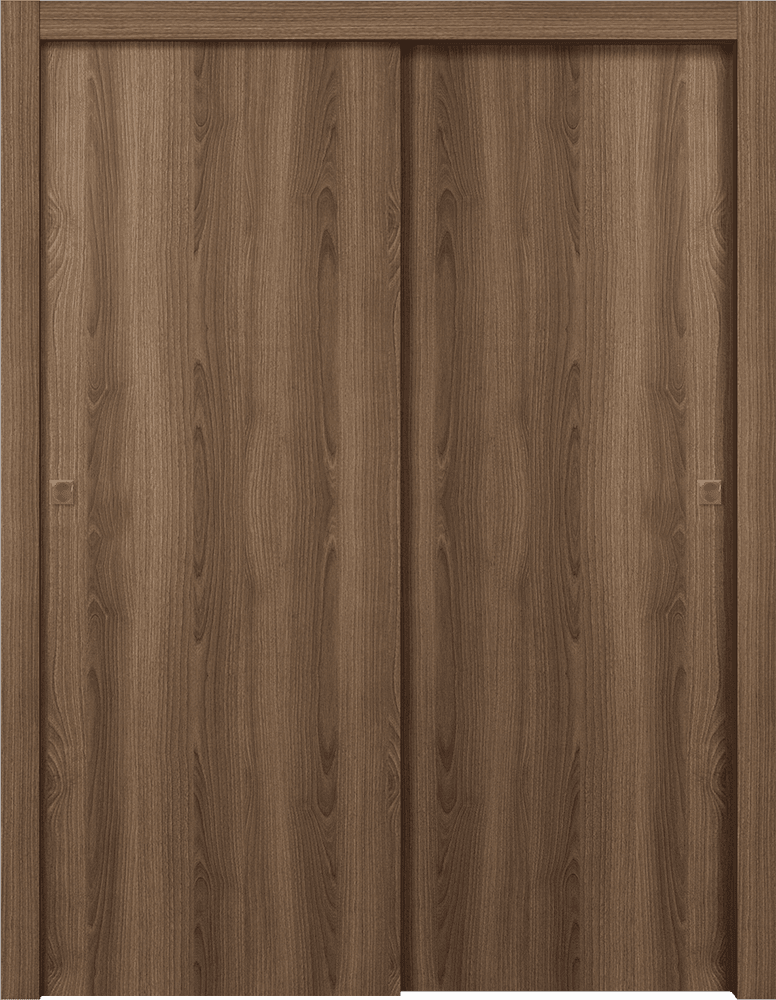 OPTIMA PECAN NUTWOOD BYPASS DOORS BELLDINNI MODERN INTERIOR DOOR - 1