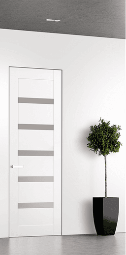 LEORA VETRO SNOW WHITE INVISIBLE METAL FRAME BELLDINNI MODERN INTERIOR DOOR - 1