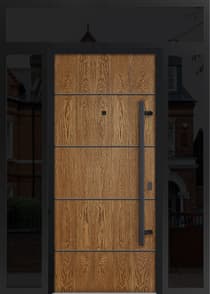 Single Modern Steel Exterior Door Deux 6683 8ft - 6