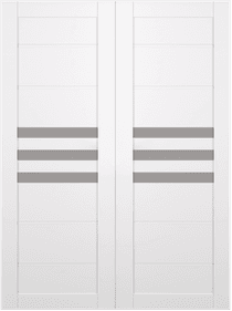 DOME VETRO SNOW WHITE DOUBLE BARN BELLDINNI MODERN INTERIOR DOOR - 2