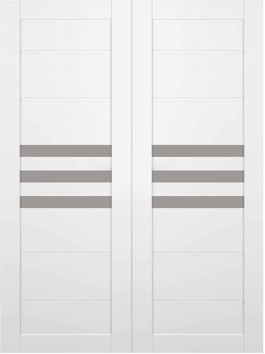 DOME VETRO SNOW WHITE DOUBLE BARN BELLDINNI MODERN INTERIOR DOOR - 2