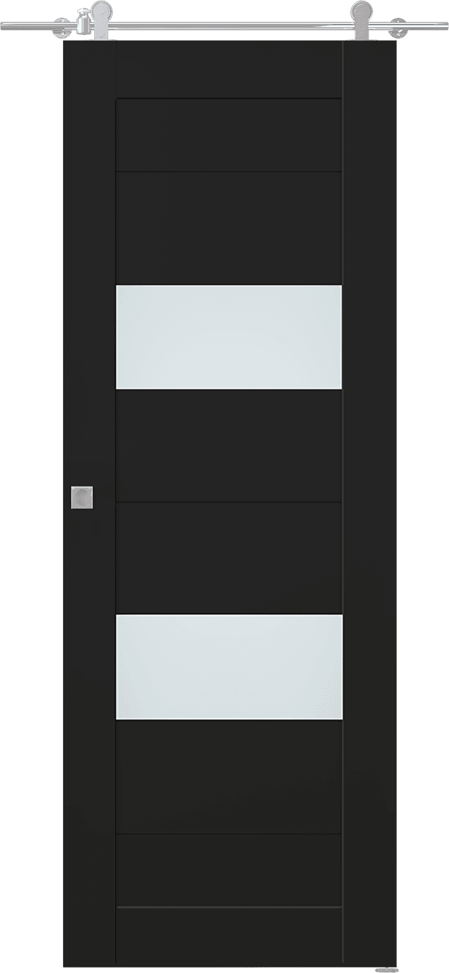 BERTA VETRO BLACK MATTE BARN BELLDINNI MODERN INTERIOR DOOR - 1