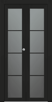 AVON 4 LITE VETRO BLACK MATTE BI-FOLD BELLDINNI MODERN INTERIOR DOOR - 1
