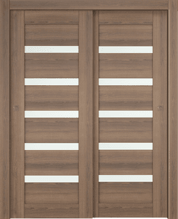 AVON 07-04 VETRO PECAN NUTWOOD BYPASS DOORS BELLDINNI MODERN INTERIOR DOOR - 1