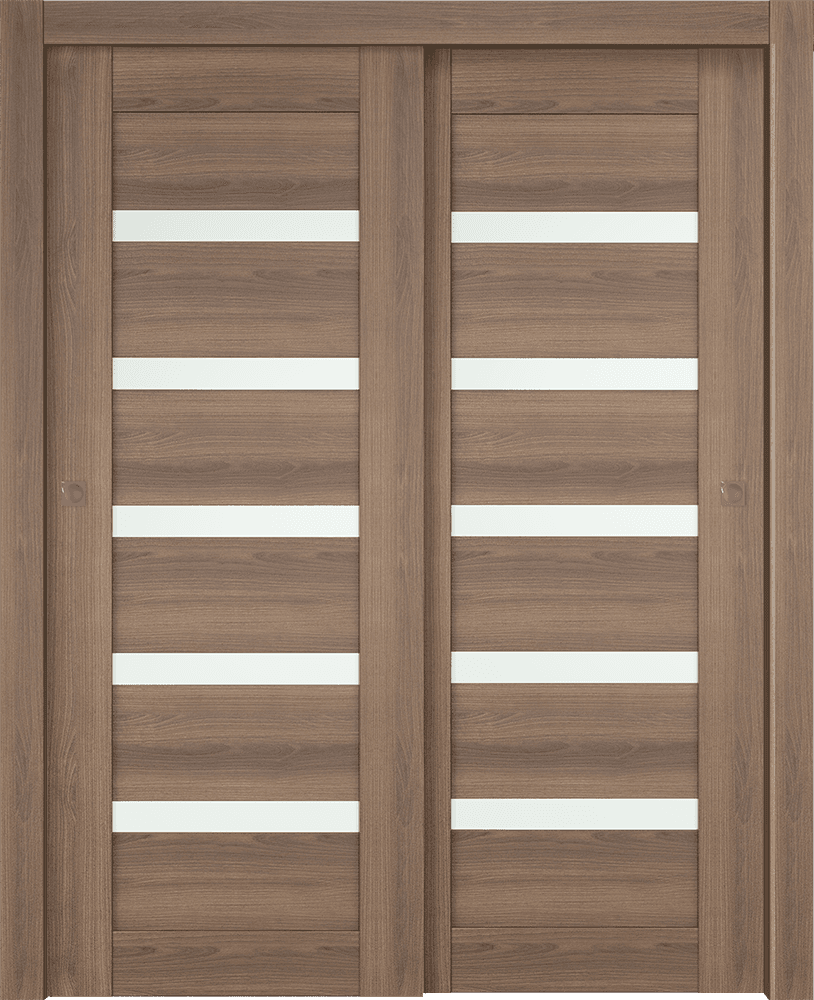 AVON 07-04 VETRO PECAN NUTWOOD BYPASS DOORS BELLDINNI MODERN INTERIOR DOOR - 1