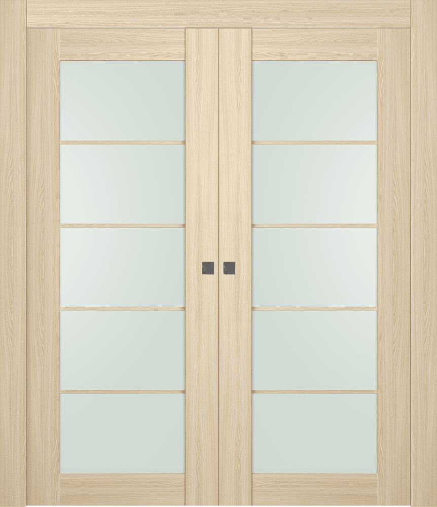 AVON 5 LITE VETRO LOIRE ASH DOUBLE POCKET BELLDINNI MODERN INTERIOR DOOR - 1
