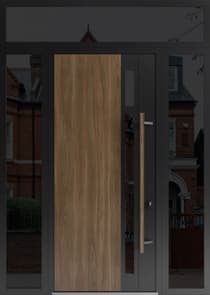 Single metal-aluminum modern exterior door Dekton 0163 8ft - 5