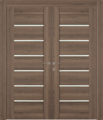 AVON 07-02 VETRO PECAN NUTWOOD DOUBLE DOORS BELLDINNI MODERN INTERIOR DOOR - 1