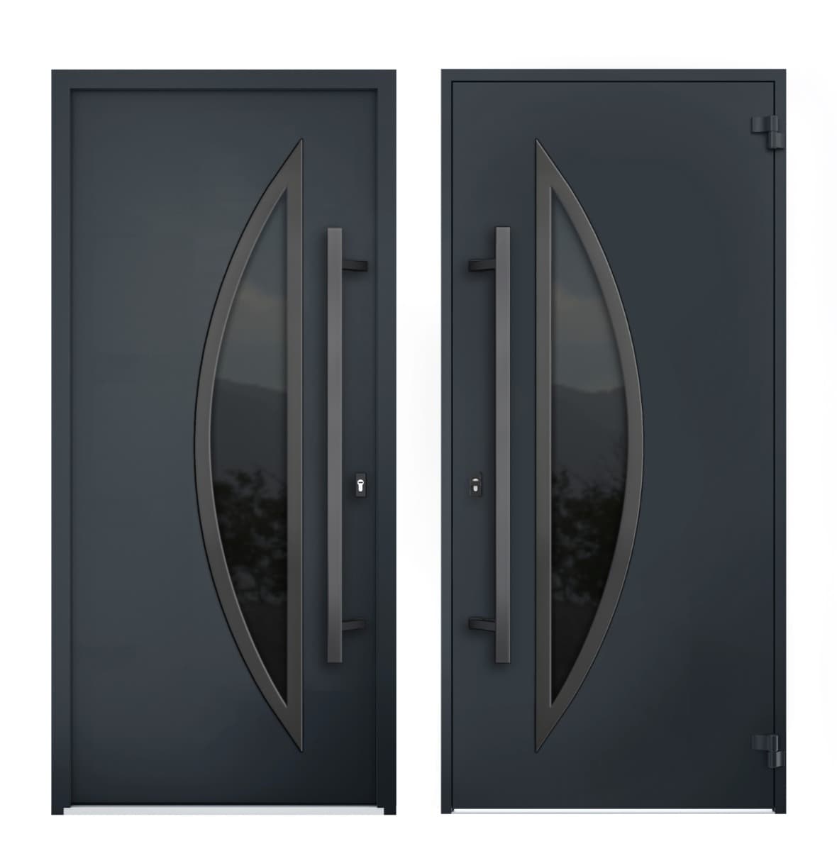 Single Modern Steel Exterior Door Deux 6501 - 7