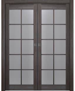 PALLADIO 10 LITE VETRO GRAY OAK DOUBLE POCKET BELLDINNI MODERN INTERIOR DOOR - 7