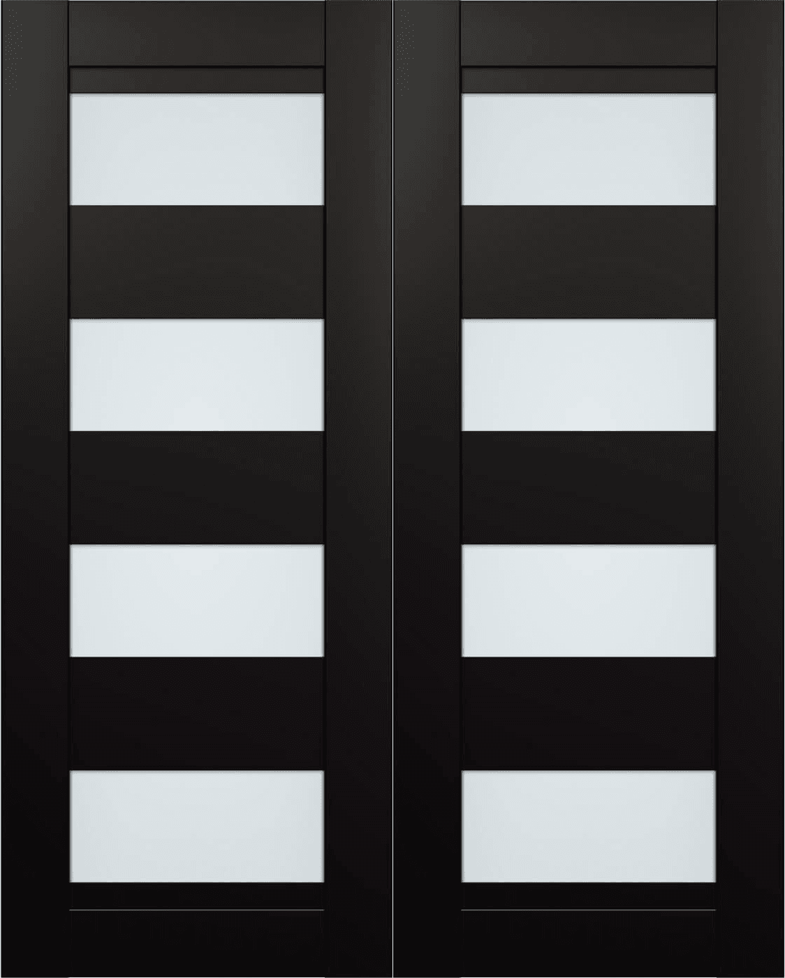 DELLA VETRO BLACK MATTE DOUBLE BI-FOLD BELLDINNI MODERN INTERIOR DOOR - 2