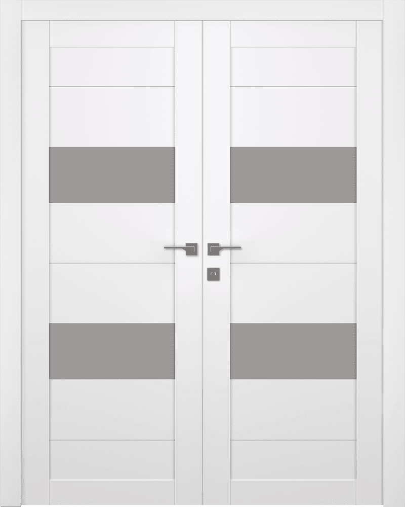 BERTA VETRO SNOW WHITE DOUBLE BELLDINNI MODERN INTERIOR DOOR - 1