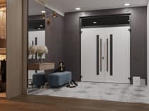 Double metal-aluminum modern exterior door Dekton 0163 5ft - 9