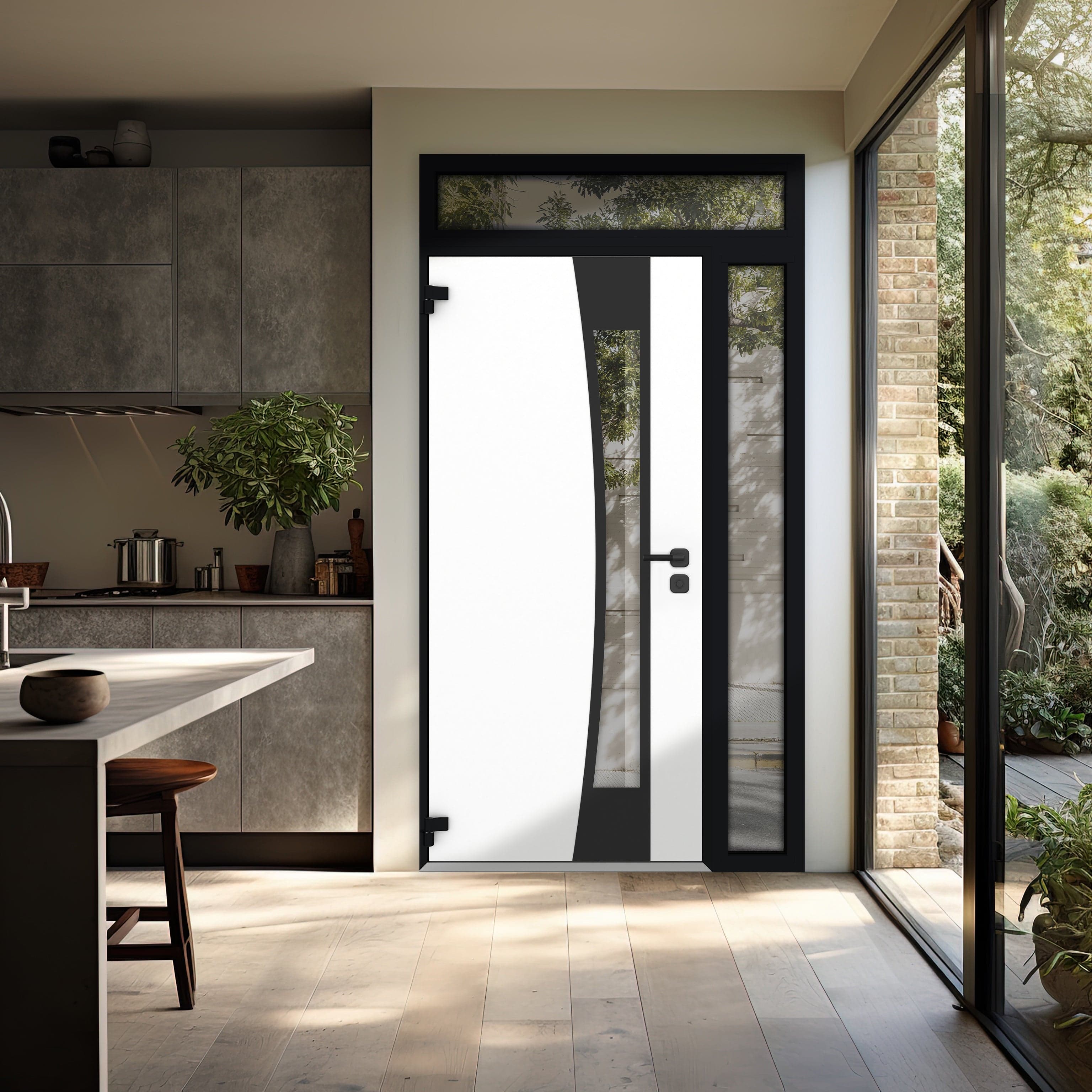 Single metal-aluminum modern exterior door Cynex 6116 - 10