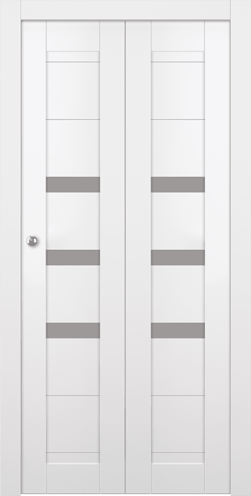 DORA VETRO SNOW WHITE BI-FOLD BELLDINNI MODERN INTERIOR DOOR - 1