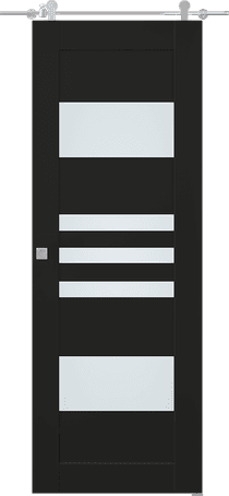 LETI VETRO BLACK MATTE BARN BELLDINNI MODERN INTERIOR DOOR - 1